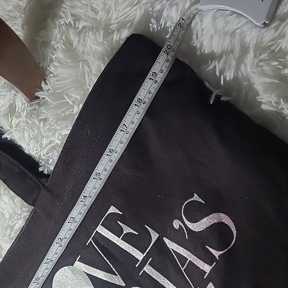 Victoria’s Secret | XL Tote Bag I Love VS Black Pink Striped | Zipper to close - Picture 12 of 14